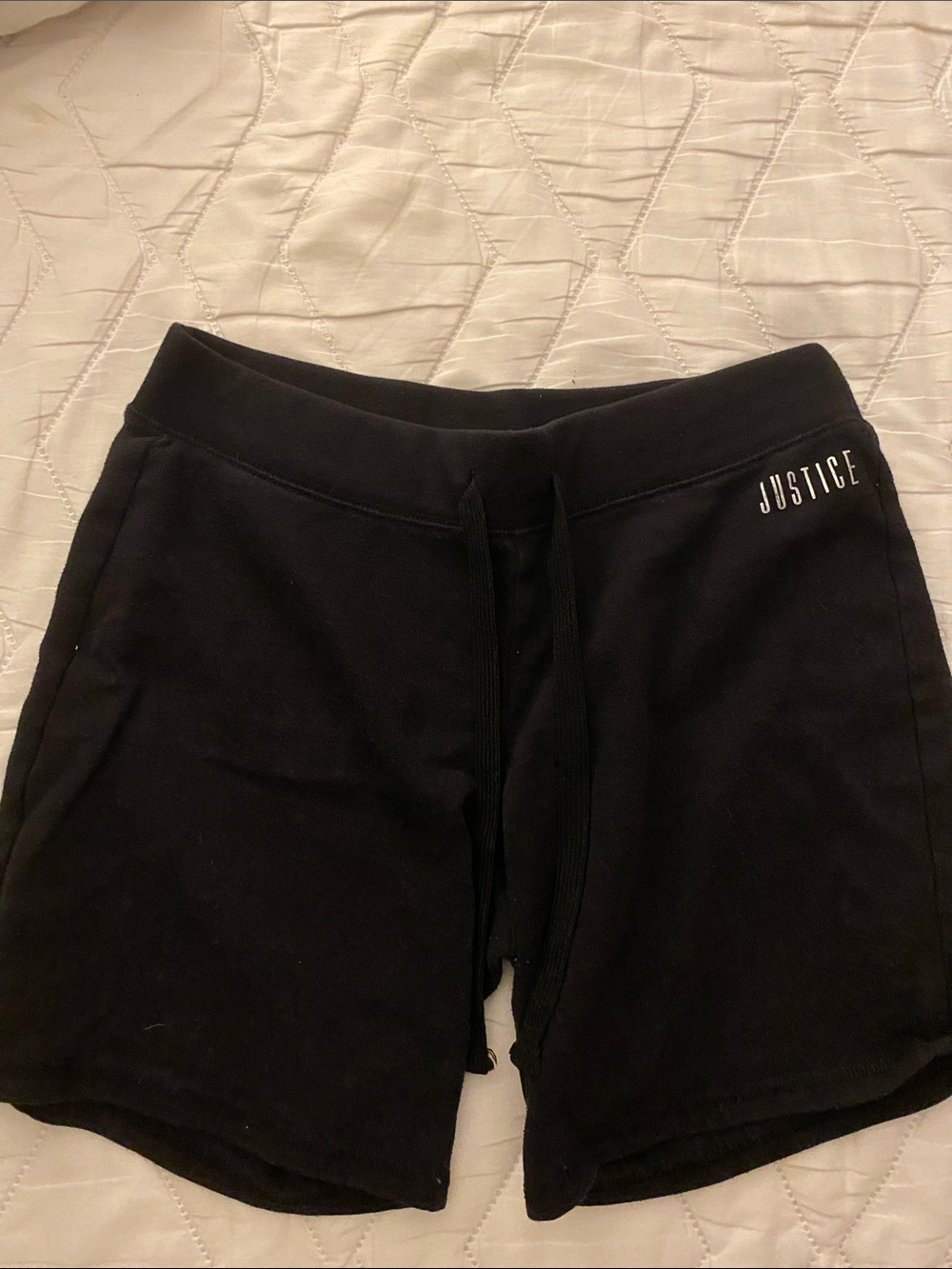 Justice Black Girls' Athletic Drawstring Shorts